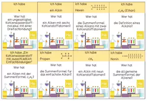 Vorschau - Spiele - Ich habe - Wer hat? Alkane, Alkene, Alkine (2 Niveaustufen) - Seite 3