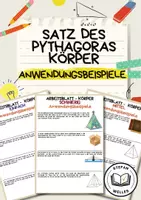 Vorschau - Arbeitsblätter - Satz des Pythagoras - Anwendungsbeispiele - Körper - Deckblatt