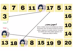 Vista previa - Juegos / Gamificación - Tablero para contar 1 - 10 y hasta 20 - página 1