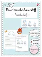 Vorschau - Arbeitsblätter - Forscherheft - Feuer braucht Sauerstoff - Deckblatt