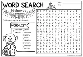 anteprima - Esercizi - Word Search Puzzle (Halloween) | October Ottobre Inglese - Pagina 1