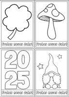 Vorschau - Mal- und Bastelvorlagen - Kunst Neujahr Silvester Materialpaket 2025 - Seite 2