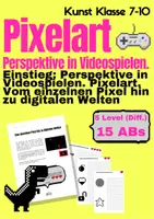 Vorschau - Mal- und Bastelvorlagen - Perspektive in Videospielen: Pixelart (1) - Deckblatt