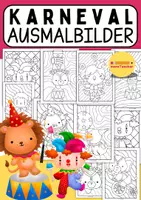 Vorschau - Mal- und Bastelvorlagen - 10 Ausmalbilder –Fasching/Karneval/Fastnacht & Zirkus Motive - Deckblatt