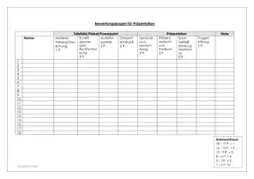 Vorschau - Lehrpläne/Lehrermaterial - Bewertungsbogen für Referat SuS - Seite 1