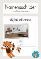 Vorschau - Anderer Materialtyp - Namensschilder rote Pandaklasse Classroom Management - Deckblatt