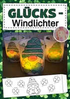 Vorschau - Mal- und Bastelvorlagen - Kunstidee : Glücks - Windlichter - Deckblatt