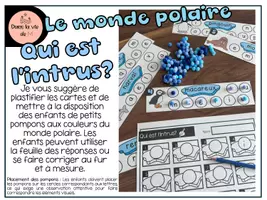 Aperçu - Apprentissages en autonomie - Qui est l'intrus? Le monde polaire Maternelle - Page 1