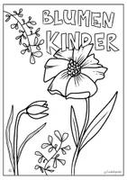 Vorschau - Mal- und Bastelvorlagen - Ausmalbild Blumen - Kindergarten & Grundschule - Seite 1
