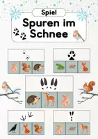 Vorschau - Bildkarten - Spuren im Schnee | Zuordnungsspiel für Kinder - Deckblatt