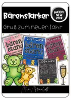 Vorschau - Bildkarten - Feriengruß Weihnachten - Bärenstarker Neujahrsgruß / Neujahr / Silvester - Deckblatt