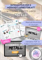 Vorschau - Arbeitsblätter - Technik Materialkunde Metall - interaktive PDF & Merkheft/Arbeitsblatt - Deckblatt