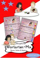 Vorschau - Arbeitsblätter - Übungskarten Wortarten Mix (Nomen, Verben und Adjektive) - Deckblatt
