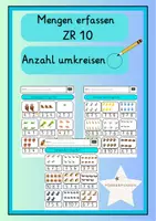 Vorschau - Arbeitsblätter - Materialpaket ZR 10 Mengen - Anzahl anmalen, Zählen, Anzahl einkreisen - Seite 1