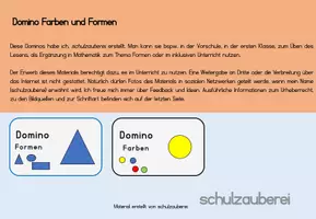 Vorschau - Spiele - Dominos-Farben und Formen (schulzauberei) - Deckblatt