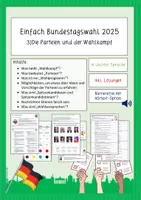 Vorschau - Stundenentwürfe - Einfach Bundestagswahl 2025 - 3) Die Parteien und der Wahlkampf inkl. Wahlprogramme 2025 (leichte Sprache) - Deckblatt