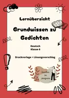 Vorschau - Merkblätter - Merkblatt Grundwissen Gedichte - Klasse 6 - Deckblatt