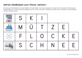 Vorschau - Fördermaterial/Inklusion - Wörter - Staffellauf zum Winter - Deckblatt