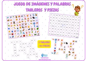 Vista previa - Refuerzo / NEE / Materiales de apoyo - JUEGO DE IMÁGENES Y PALABRAS. TABLEROS Y PIEZAS - página 1