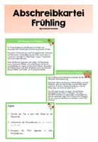 Vorschau - Arbeitsblätter - Abschreibkartei Frühling (Klasse 2-4) - Deckblatt