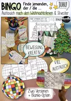 Vorschau - Mal- und Bastelvorlagen - Weihnachtsferien / Neujahr - BINGO - Bewegung statt Erzählkreis + Silvester - Deckblatt
