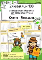 Vorschau - Stationenlernen - Addition im Zahlenraum 100 – zweistellige Aufgaben mit Zehnerübergang - Kartei | Klasse 2–3 - Deckblatt