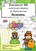 Vorschau - Spiele - Addition im Zahlenraum 100 – Lernspiel zweistellige Aufgaben mit Zehnerübergang | Klasse 2–3 - Deckblatt