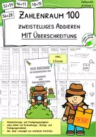 Vorschau - Arbeitsblätter - Zweistellig addieren im ZR 100 mit Zehnerübergang | Klasse 2 - Deckblatt