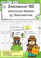 Vorschau - Arbeitsblätter - Zweistellige Addition mit Übergang - ZR 100 - A5-Übungsheft - Deckblatt