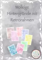 Vorschau - selbst erstellte Cliparts/Grafiken - Wolkige Hintergründe mit Retrorahmen - Deckblatt