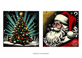 Aperçu - Affichage - Cartes pop art noel - HappyAssMat - Page de couverture