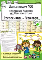 Vorschau - Spiele - Rechenpopcorn - einstellige Addition mit Zehnerübergang - Zehnerüberschreitung - Rechenspiel - Deckblatt
