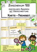 Vorschau - Spiele - Addition im Zahlenraum 100 – Kartei einstellige Aufgaben mit Zehnerübergang | Klasse 2–3 - Deckblatt