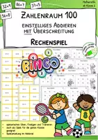 Vorschau - Spiele - Addition im Zahlenraum 100 – einstellige Aufgaben mit Zehnerübergang | Klasse 2–3 - Deckblatt