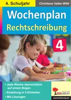 Vorschau - Arbeitsblätter - Wochenplan Rechtschreibung Klasse 4 | Groß- und Kleinschreibung, Doppelkonsonanten, ss und ß, Dehnungs-h, Wortarten, Silbentrennung | Deutsch Grundschule Klasse 4 Lösungen - Deckblatt