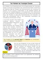 Vorschau - Arbeitsblätter - Verfassungsorgane USA: Präsident, Kabinett, Kongress, Supreme Court - Seite 1