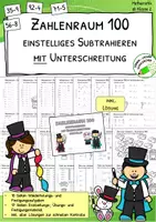 Vorschau - Arbeitsblätter - Einstellige Subtraktion mit Übergang - ZR 100 – A5-Übungsheft - Deckblatt