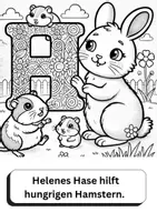 Vorschau - Mal- und Bastelvorlagen - Ausmalbild mit passendem Zungenbrecher zum Buchstaben „H“ - Deckblatt