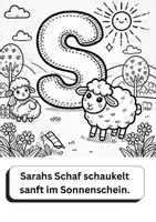 Vorschau - Merkblätter - Ausmalbild mit passendem Zungenbrecher zum Buchstaben „S“ - Deckblatt
