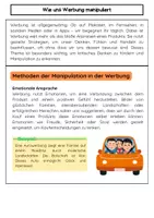Vorschau - Arbeitsblätter - Wie uns Werbung manipuliert - Seite 1