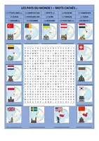 Vista previa - Juegos / Gamificación - sopa de letras francés b1 países - Portada