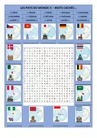 Vista previa - Juegos / Gamificación - sopa de letras francés b1 países - página 1