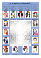 Vista previa - Juegos / Gamificación - sopa de letras francés b1 nacionalidades - Portada