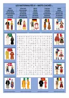 Vista previa - Juegos / Gamificación - sopa de letras francés b1 nacionalidades - página 1