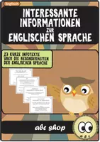 Vorschau - Merkblätter - Interessante Informationen zur englischen Sprache: 23 Infotexte - Deckblatt