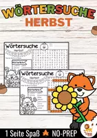 Aperçu - Feuilles d'exercices - Wörtersuche / Suchsel (Herbst) Jahreszeiten Automne Saisons Allemand - Page de couverture