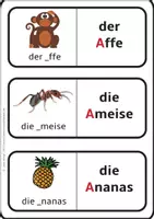 Vorschau - Bildkarten - Wort-Bild-Karten zur Übung der Anlaute Teil 1 (Rechtschreibung, DaZ/DaF) - Seite 2