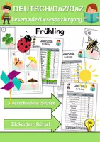 Vorschau - Arbeitsblätter - Lesespaziergang Frühling - Leserunde Klasse 1 und 2 - Deckblatt