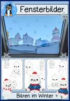Vorschau - Arbeitsblätter - Fensterbilder Bären im Winter, Malvorlagen, Ausmalbilder Kunst - Deckblatt