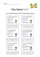 Vorschau - Arbeitsblätter - Materialpaket Kleines 1x1 Mathe Übungen - Seite 1